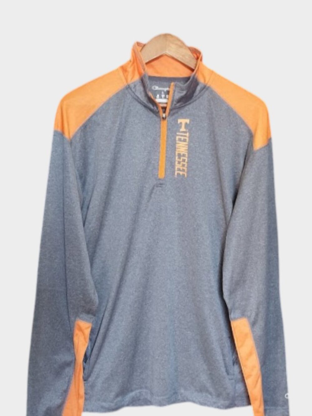 Tennessee Volunteers Gray Orange Quarter Zip Champion Mens Shirt Size Large